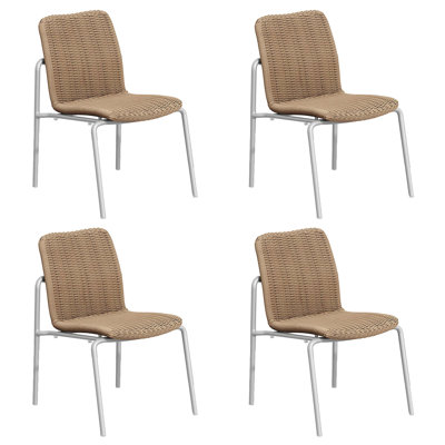 Orso Stacking Powder Coated Aluminum Patio Side Chair by Oxford Garden