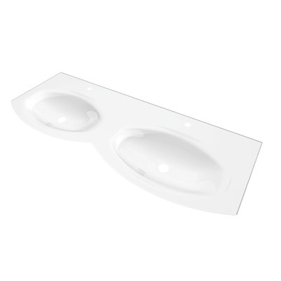 Orren Ellis Aigner 20.05'' White Glass U-Shaped Bathroom Sink