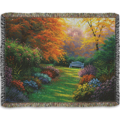 Woven Throw Blanket, Autumn Garden by Charles White