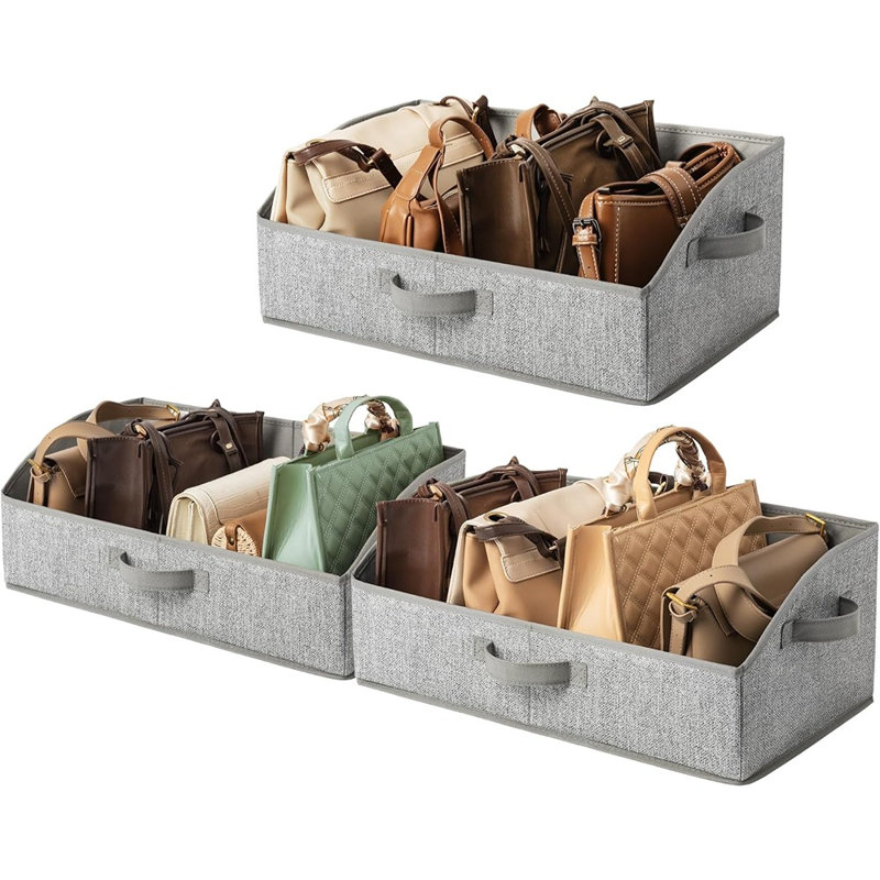 Trapezoid Fabric Storage Bins With Handles, Closet And Shelf Organizer For Clothing, Toys, And Home Storage