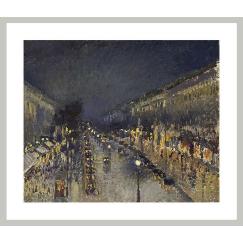 «The Boulevard Montmartre at Night» par Camille Pissarro, impression giclée sur cadre, 33.5" H x 38.91" W