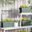 Paquet de 7 pots de fleurs de 15,7 po avec jardinières et trous de drainage-2012915991