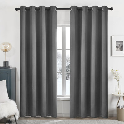 Ensemble de 2 rideaux occultants et isolants avec œillets pour chambre à coucher et salon