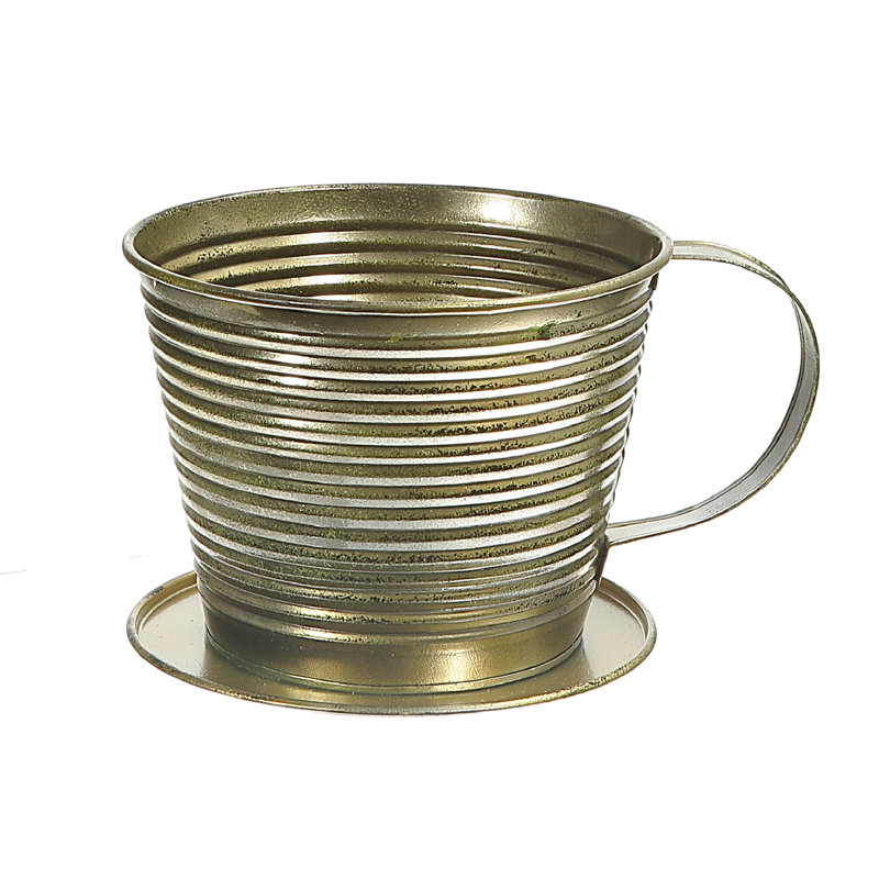 Pot à thé en métal Teacup, H 4,55 po x l 6 po x P 6 po