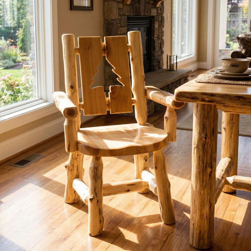 Chaise avec accoudoirs en cèdre Fireside Lodge - naturel - pin, Pin, Naturel