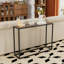 Table d'entrée étroite de style industriel, brun et noir haut de gamme, bureau multifonctionnel, console à quatre pieds réglables idéale pour les balcons, facile à assembler