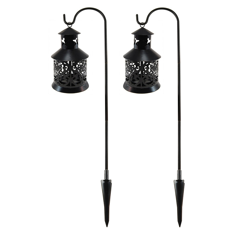 Garceau Metal Lantern with Shepherd's Hook - 2 Count