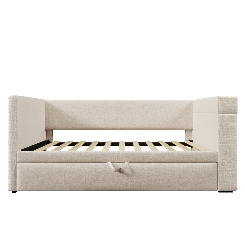 3ft Single Bed With A Pull-out Bed Linen, Beige