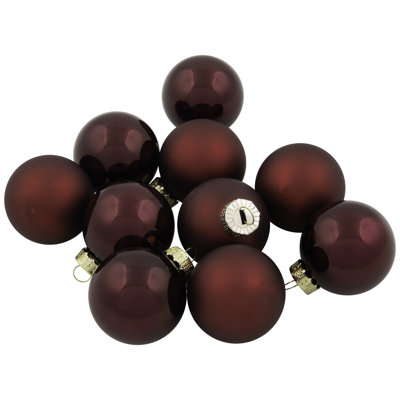 10ct 2-Finish Glass Christmas Ball Ornaments