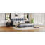 Structure de lit tapissier grand format en velours avec tête de lit capitonnée, conception moderne à profil bas, support de lattes robuste, pas de sommier tapissier, lit moelleux de luxe pour la chambre à coucher-131476043-131476042