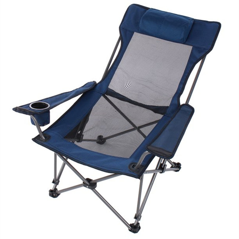 Chaise de camping inclinable Gearldean, Bleu