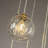 12'' 5-Light Modern Clear Ripple Glass Staircase Chandelier Globe Bubble Textured Glass Pendant In Matte Black For Foyer Entryway