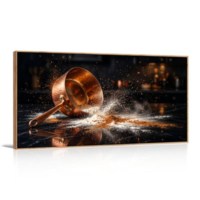 Copper Splash Canvas Wall Art Oil Painting Print Set Of 1