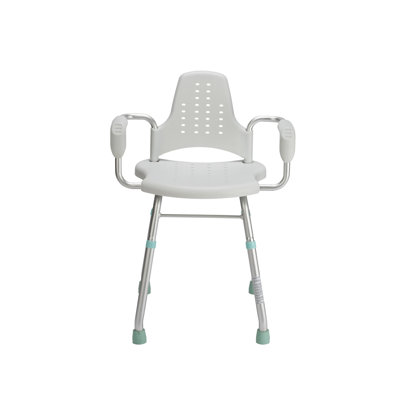 White Modular Adjustable Shower Stool