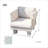 Choi W27.1"*d28.9"*h25.7" Outdoor Patio Deep Seating Aluminum Wood Grain Lounge Chair With Beige Cushions