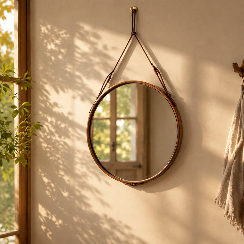 Brown Belt Hanging Mirror