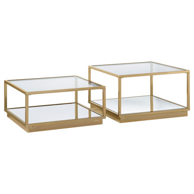 Orlandina Glass Top Nesting Coffee Table