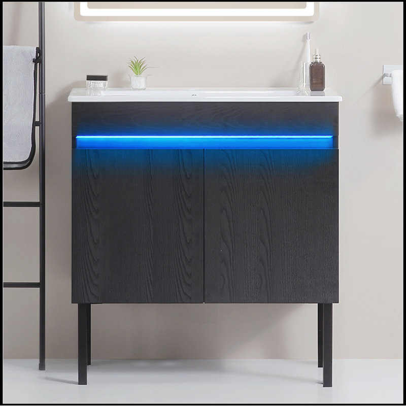 Kealin 30.00'' Single Bathroom Vanity with Ceramic Top
