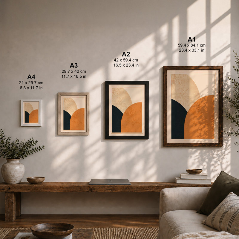 Arches Contemporary Minimalist - Framed Print, A2 - 59.4 x 42.0 cm, Oak