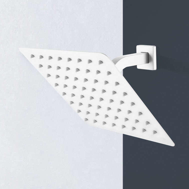 1-Spray Patterns With 2.5 GPM 8 In. Wall Mount Fixed Shower Head In White