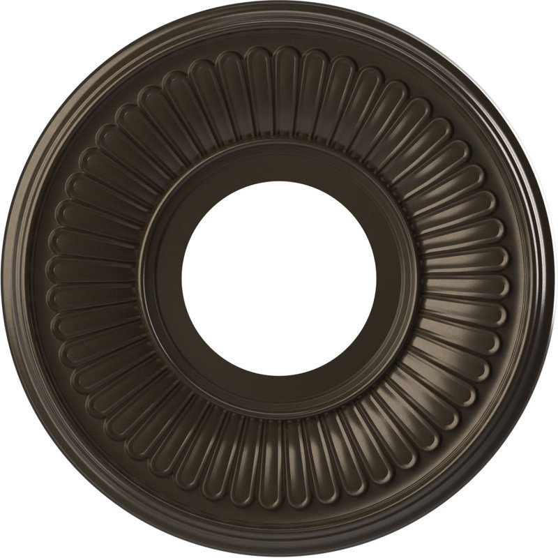 Médaillon de plafond Berkshire en PVC thermoformé, H 10 po x l 10 po x P 0,75 po, Bronze métallique foncé