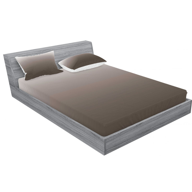 Microfiber Ombre Sheet Set, Full/Double Sheet Set with 2 Pillowcases, Brown