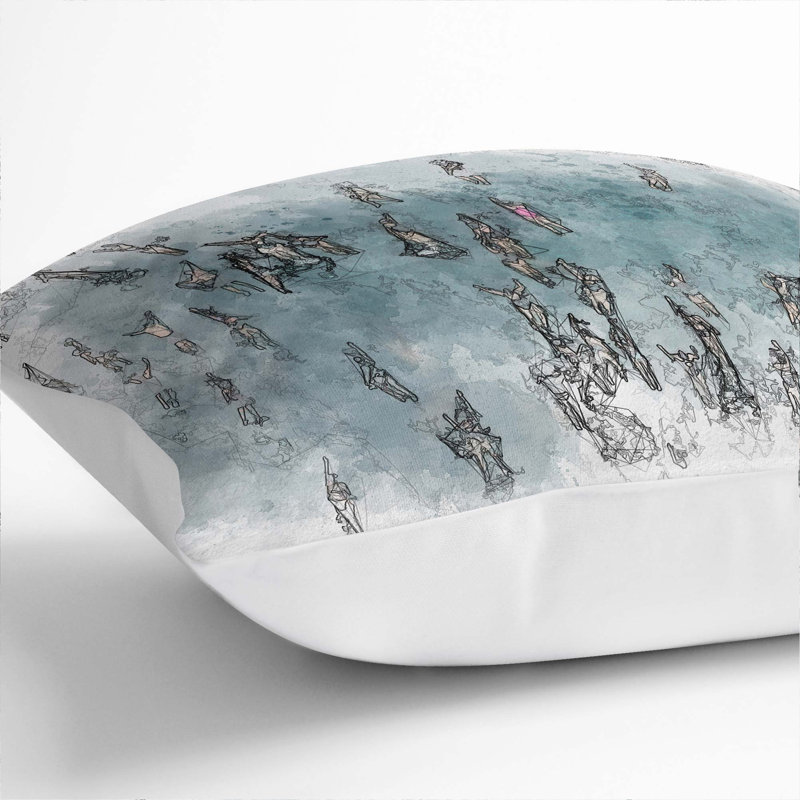 Square Throw Cushion, 40cm H x 40cm W x 15cm D, White