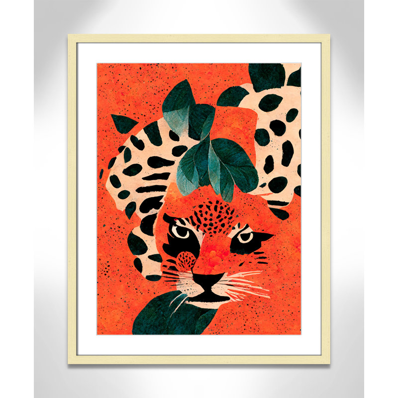 «Jaguar’s Gaze I» par Treechild, L 23,5 po x H 29,5 po, Imprimé mat, Or mat