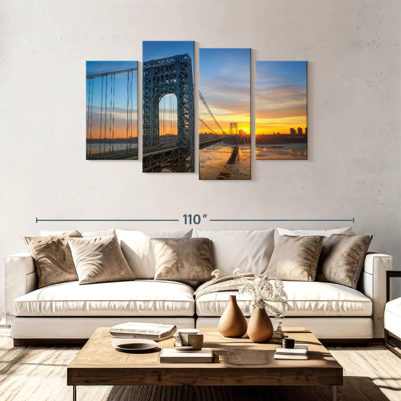 Lilie George Washington Bridge At Sunrise, 48" H x 75" W