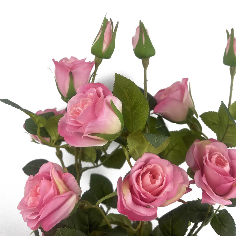 60cm Faux Rose Plant in Pot Liner