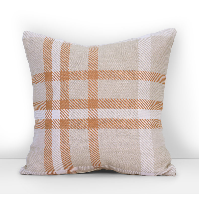 Coussin décoratif intérieur / extérieur Pacifica, H 24 po x l 24 po, Tartan toscan