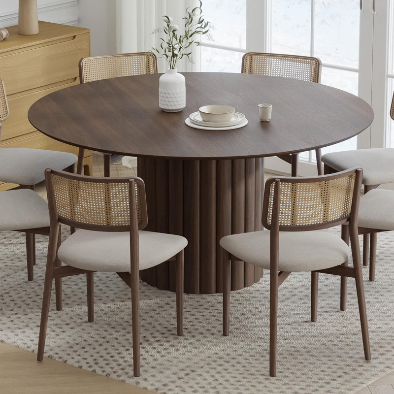 Table de salle à manger en bois massif, H 30 po x L 60 po x l 60 po, Noyer