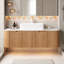 Meuble-lavabo flottant 48 po avec rebords courbés et lavabo en céramique 48 po-186056362