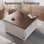 Table basse Modern Farmhouse, table centrale carrée avec grand compartiment de rangement caché pour le salon, table basse avec couvercles rabattables, table de cocktail rustique avec plateau relevable à charnière-856142281