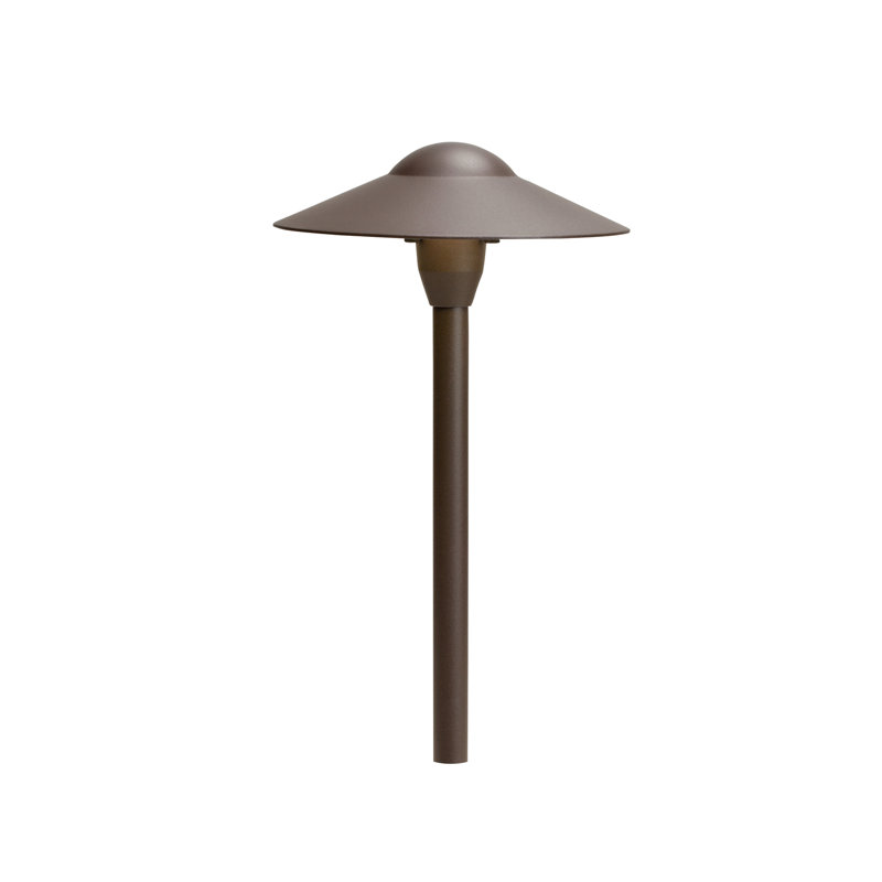 Chinonye Low Voltage 8 in. Textured Architectural Bronze Hardwired Dome Stem Path Light with No Bulbs Included