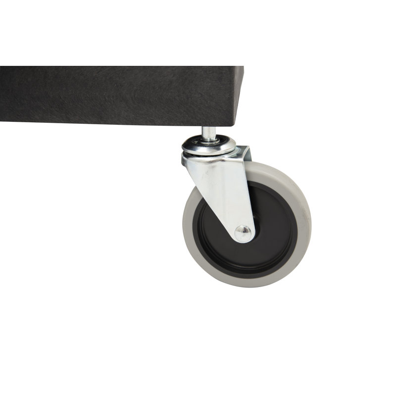 Black Thermoplastic Resin 4-Shelf Utility Cart with Wheels