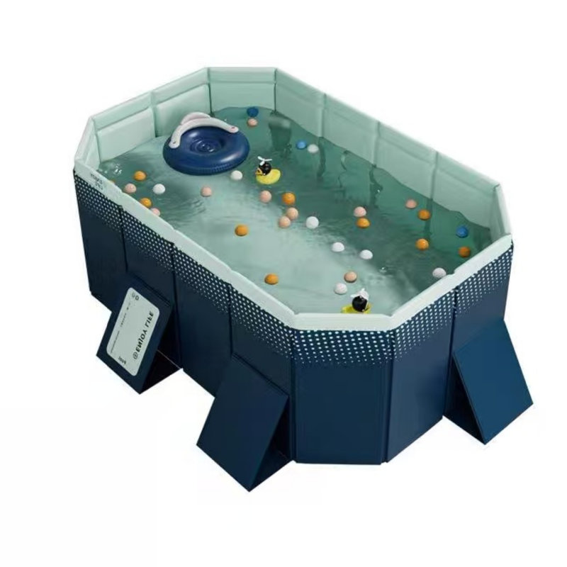 Piscine extérieure pliante gonflable en PVC, L 72,83 po x l 53,94 po x H 17,72 po