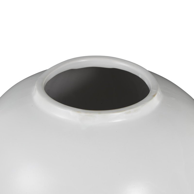 Pots décoratifs en forme de sablier avec couvercle et bouton boule Edja, Blanc
