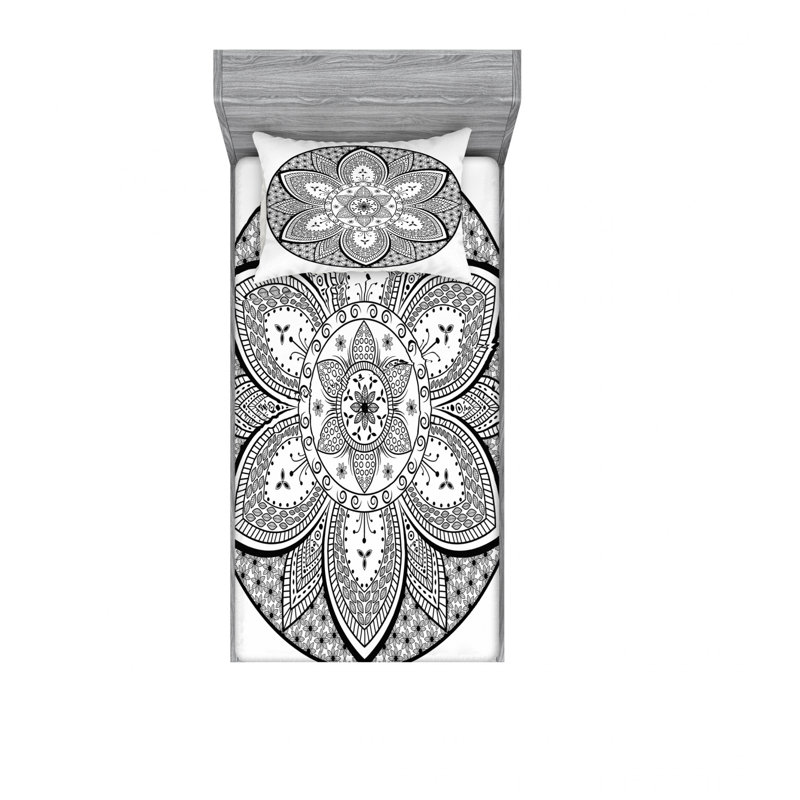 Microfiber Paisley Sheet Set, Twin Sheet Set with Fitted Sheet