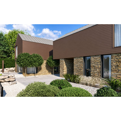 101.5" x 5.5" Outdoor Composite Shiplap Siding Panels, Weatherproof UV-Resistant Exterior Wall Cladding