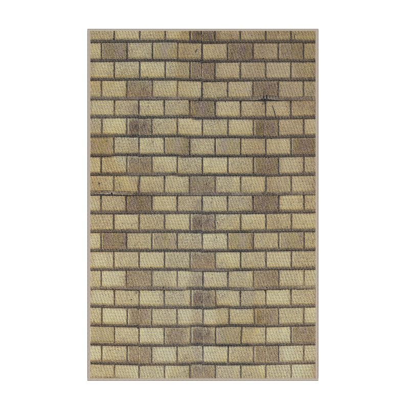 Tapis olive à motif géométrique Schacht, Rectangle 5 pi x 7 pi