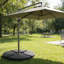 Base de parasol en porte-à-faux robuste de style ventilateur, 4 panneaux rechargeables avec eau / sable (220 lb), PEHD résistant aux intempéries avec crochets de verrouillage en métal, empilable et portable - pour la cour, la pelouse et la piscine