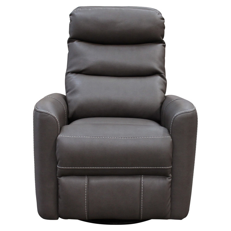 Casarez 31" Upholstered Manual Swivel Glider Recliner with Recessed Arms, Haze, Manual