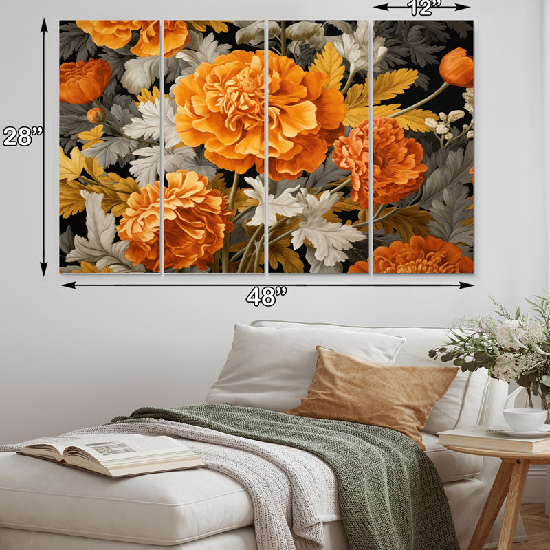 Ensemble de salon art mural orange et orange