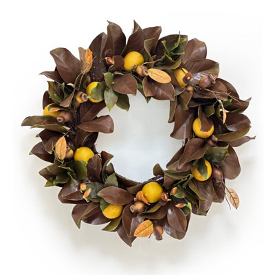 MAGNOLIA LEAF AND LEMON WREATH