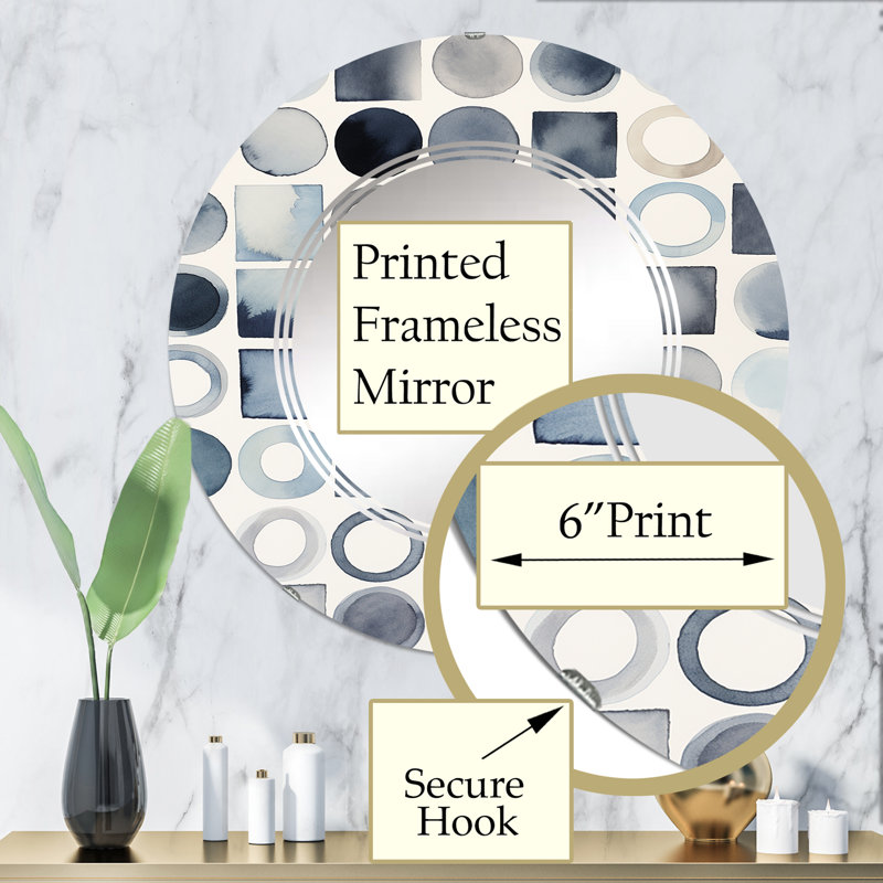 Liliosa - Miroir mural moderne rond, 32 po x 32 po