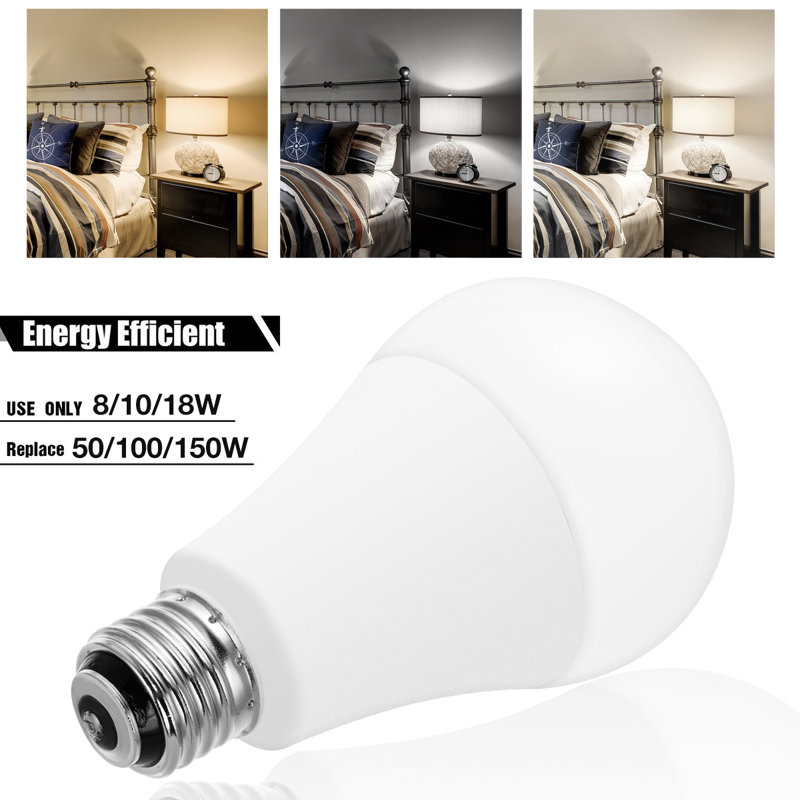 Ampoule DEL A21 150 W à intensité variable de 150 watts dans une base blanche (5000K) E26 / moyenne (standard)