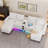 120" U-Shaped 5-Seat Modular Sectional Couch with Storage Ottomans, Bluetooth Speaker, RGB Lights & Charging Station-1824930925
