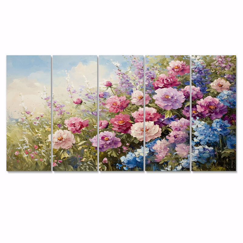 Paysage campagnard fleur de pivoines et de fleurs sauvages I - art mural - décoration murale traditionnelle, 5