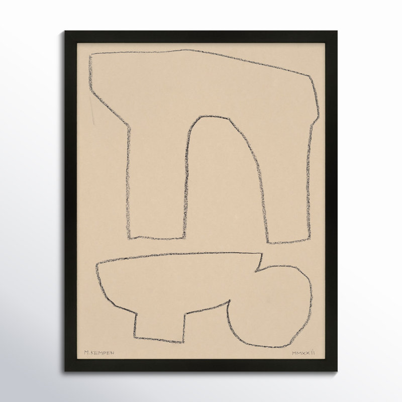 Outlines 2 Painting by Michael Kempen, Black , 38" H x 30" W x 1.25" D